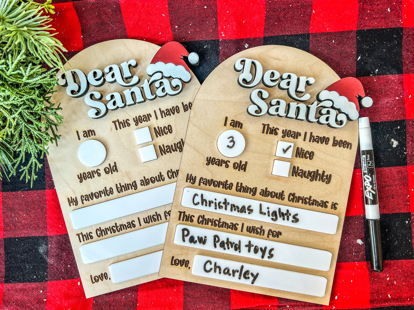 Dear Santa Dry Erase Board