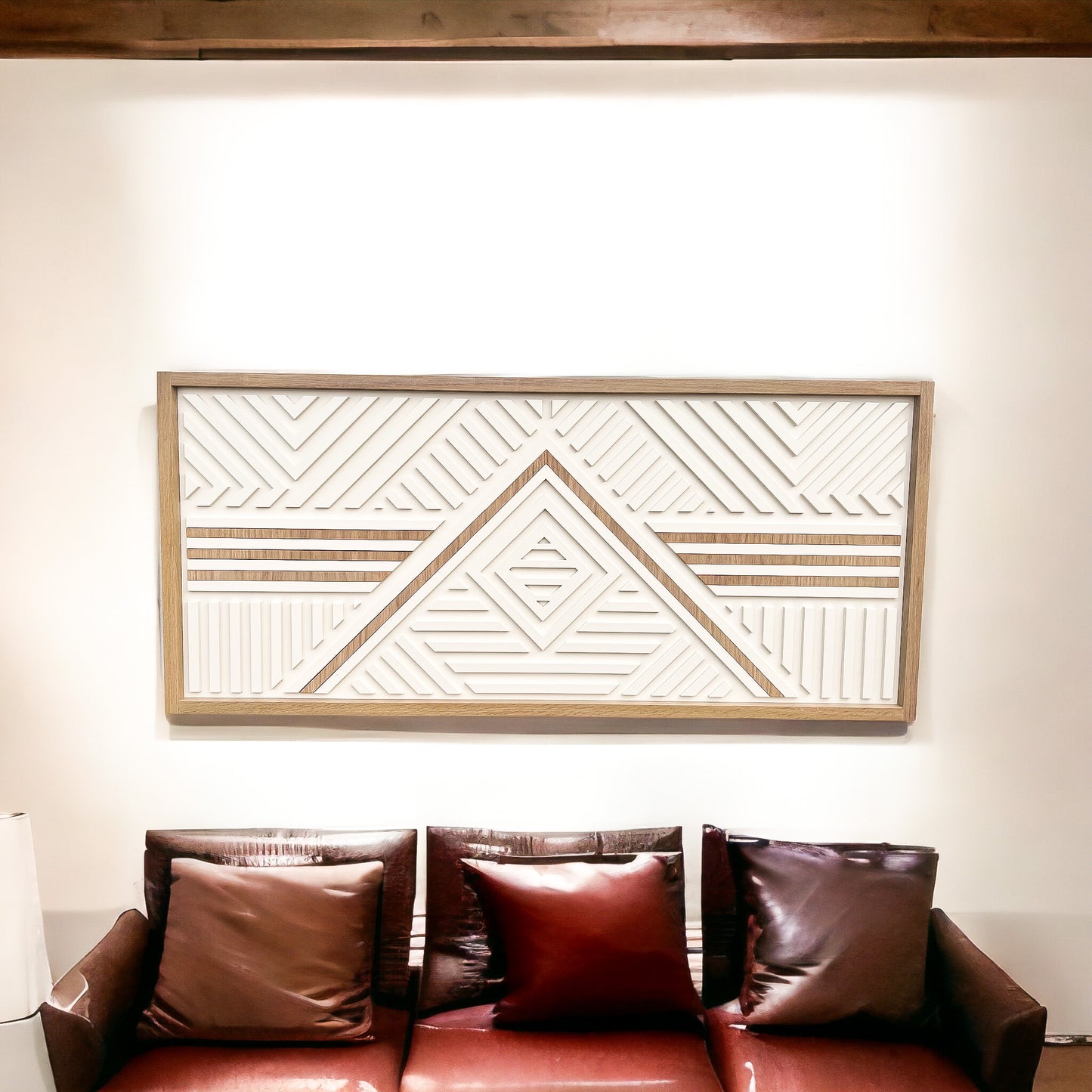 Geometric Modern Wood Accent Peak