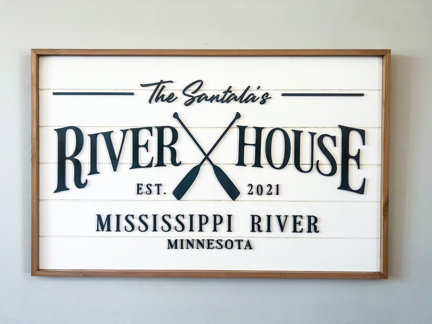 Personalized Family Riverhouse/Lakehouse Shiplap Sign