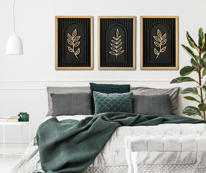 Modern Wood Leaf Wall Art