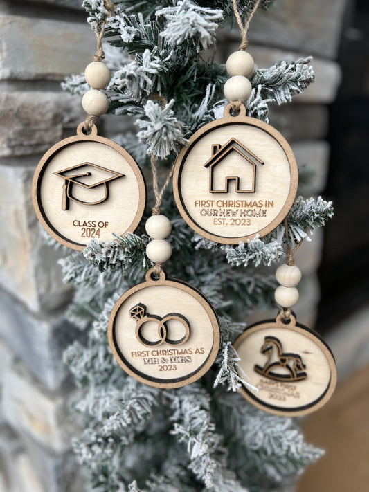 Simple Milestone Christmas Ornaments