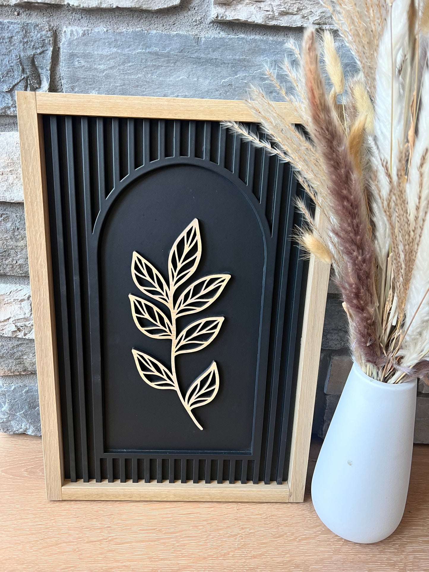 Modern Wood Leaf Wall Art