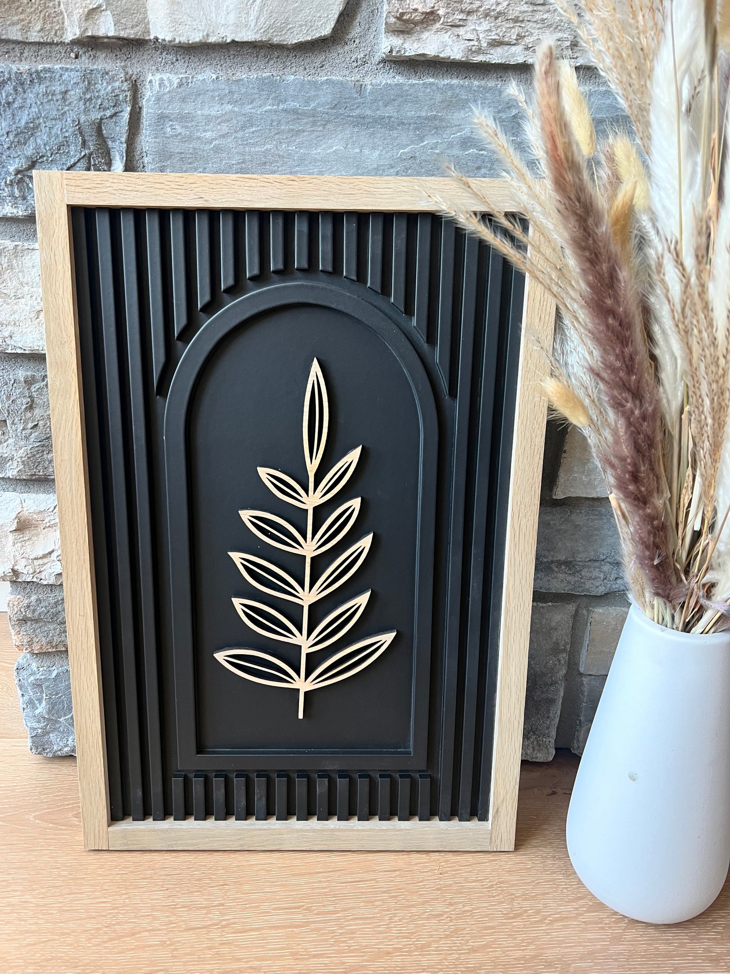 Modern Wood Leaf Wall Art