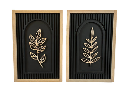 Modern Wood Leaf Wall Art