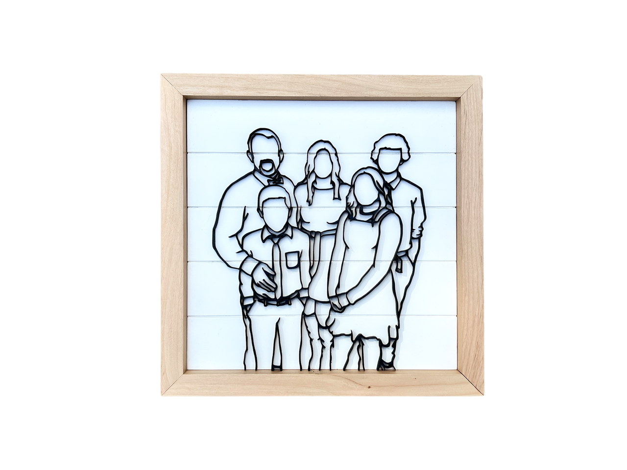 3D Custom Family Portrait Line Art