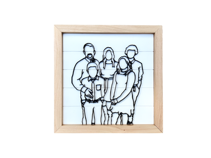 3D Custom Family Portrait Line Art